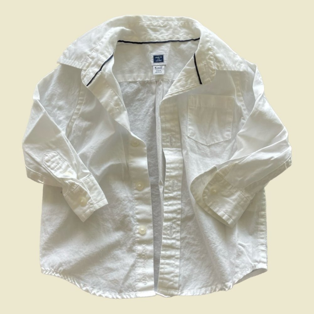 White Janie and Jack Button Down (6-12 M)